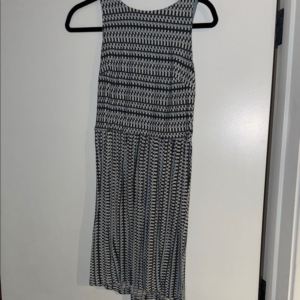 Elegant Black and White Striped Dress